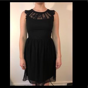 Black dress with lace accents